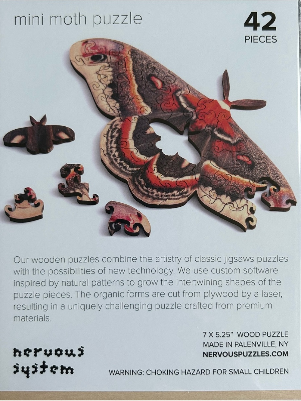 Nervous System Mini Wooden Puzzle - Cecropia Moth - EUC - add to your bundle!?!? - Picture 2 of 5
